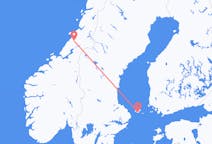 올란드 제도 마리에함에서 출발해 노르웨이 남소스에게(으)로 가는 항공편