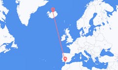 Flights from the city of Jerez de la Frontera, Spain to the city of Akureyri, Iceland