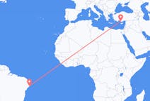 Flyreiser fra Maceió, Brasil til Gazipaşa, Tyrkia
