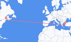 Flyreiser fra Rockland, USA til Samos, Hellas