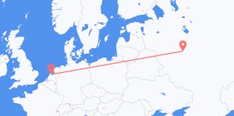 ロシアからオランダへのフライト