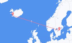 Flyg från staden Reykjavik till staden Linköping