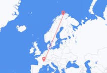 Flights from Lakselv, Norway to Lyon, France