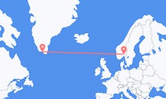 Flyreiser fra Qaqortoq, Grønland til Oslo, Norge