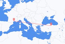 Fly fra Amasya til Montpellier