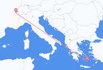 Flights from Santorini in Greece to Geneva in Switzerland
