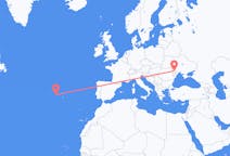 Loty z Kiszyniów, Mołdawia do Horta, Azory, Portugalia