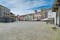 photo of Locarno, Switzerland, square Grande (piazza Grande) with shops and restaurants located in the historic center of the city.