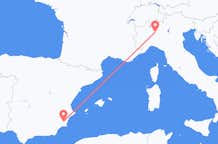 Flyreiser fra Murcia, Spania til Milano, Italia