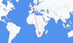 Flyg från Kimberley, Northern Cape, Sydafrika till Toulon, Frankrike