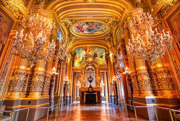 Photo of the grand foyer of the Palais Garnier located in Paris, France.