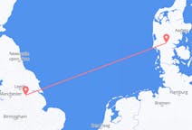 来自英格兰的出发地 唐卡斯特目的地 丹麦比隆的航班