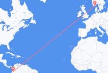 Vluchten van Cali, Colombia naar Kristiansand, Noorwegen