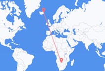 Flyreiser fra Maun, Botswana til Egilsstaðir, Island