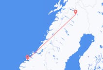 Vols depuis la ville de Kiruna vers la ville de Molde