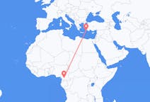 Flyg från Yaoundé till Rhodes, England