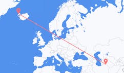 Flights from the city of Ashgabat, Turkmenistan to the city of Ísafjörður, Iceland