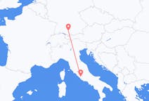 ドイツのメミンゲンからから、イタリアのローマまでのフライト