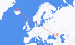 Flyreiser fra Mineralnye Vody, Russland til Akureyri, Island