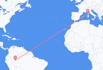 Flyreiser fra Leticia, Amazonas, Colombia til Ajaccio, Frankrike