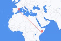 Рейсы из Могадишо, Сомали в Пальму, Испания