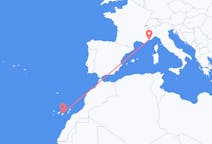 Flights from Las Palmas in Spain to Nice in France