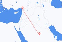 Lennot Al-Qassimin alueelta, Saudi-Arabia Hatayn maakuntaan, Turkki