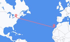 Flyreiser fra Ithaca, USA til Lanzarote, Spania