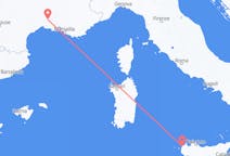Flights from Nîmes, France to Trapani, Italy