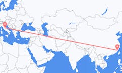 Flyreiser fra Fuzhou, Kina til Perugia, Italia