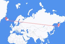 Vluchten van Petropavlovsk-Kamtsjatski naar Reykjavik