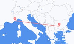 Vluchten van Plovdiv, Bulgarije naar Monaco, Monaco