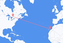 出发地 加拿大北灣目的地 西班牙兰萨罗特岛的航班