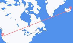Flights from the city of Redding, the United States to the city of Egilsstaðir, Iceland