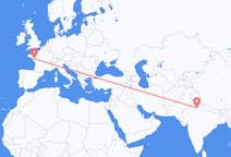 Flights from New Delhi, India to Nantes, France