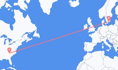 Flyg från Greenville (regionhuvudort), USA till Karlskrona, Sverige