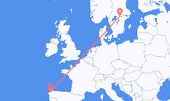 Fly fra A Coruña til Örebro