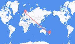 Flyreiser fra Palmerston North, New Zealand til Uleåborg, Finland