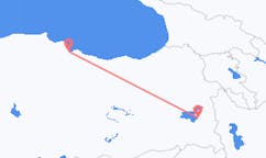 Flyrejser fra Van, Tyrkiet til Samsun, Tyrkiet