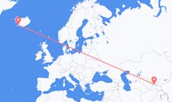 出发地 塔吉克斯坦苦盏目的地 冰岛雷克雅未克的航班