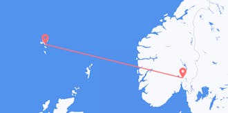 Flüge von die Färöer Inseln nach Norwegen