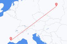 Flyg från Nimes, Frankrike till Warszawa, Polen