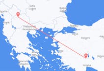 Lennot Skopjesta, Pohjois-Makedonia Ispartaan, Turkki