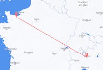 Flyg från Caen, Frankrike till Milano, Italien