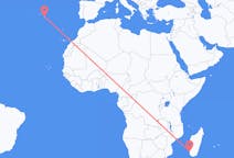 Flyreiser fra Toliara, Madagaskar til Ponta Delgada, Portugal