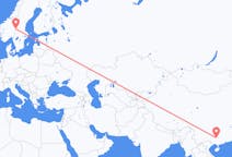 Lennot Liuzhousta, Kiina Rörbäcksnäsiin, Ruotsi