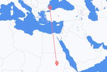 Flyg från Khartoum, Sudan till Istanbul, Turkiet