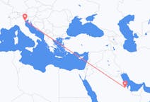 Loty z Al-Hufuf, Arabia Saudyjska do Wenecji, Włochy