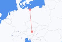Flyg från Graz, Österrike till Szczecin, Polen