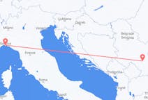 セルビアのニスからから、イタリアのジェノヴァまでのフライト